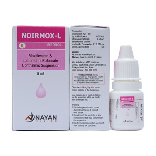 (MOXIFLOXACIN 0.5% W/V + LOTEPREDNOL ETABONATE 0.5% W/F Eye Drops