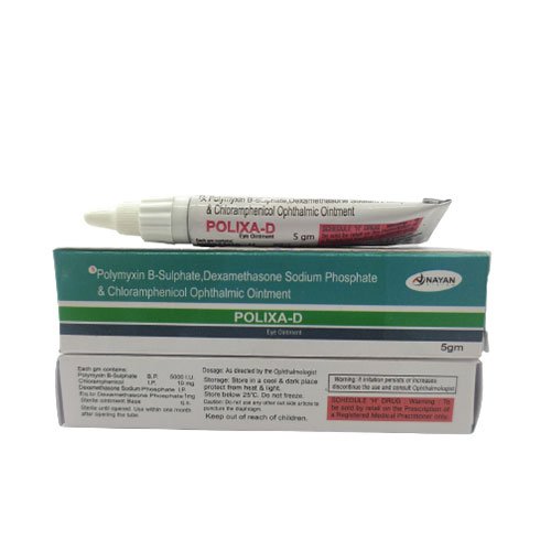 Polymyxin B-Sulphate, Dexamethasone Sodium Phosphate & Chloramphenicol Ophthalmic Ointment/ POLIXA-D