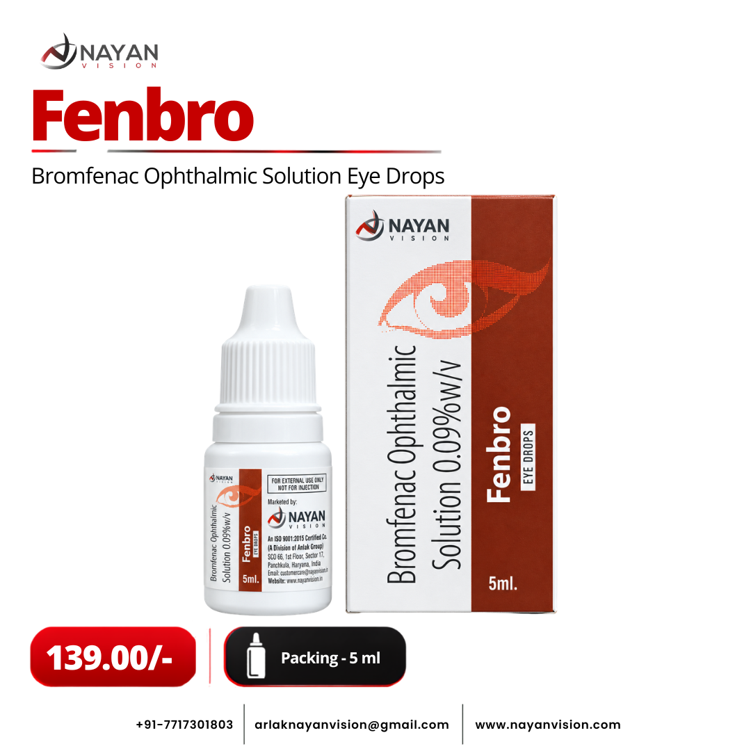 Fenbro Eye Drops 5ml | Bromfenac Ophthalmic Solution 0.09%