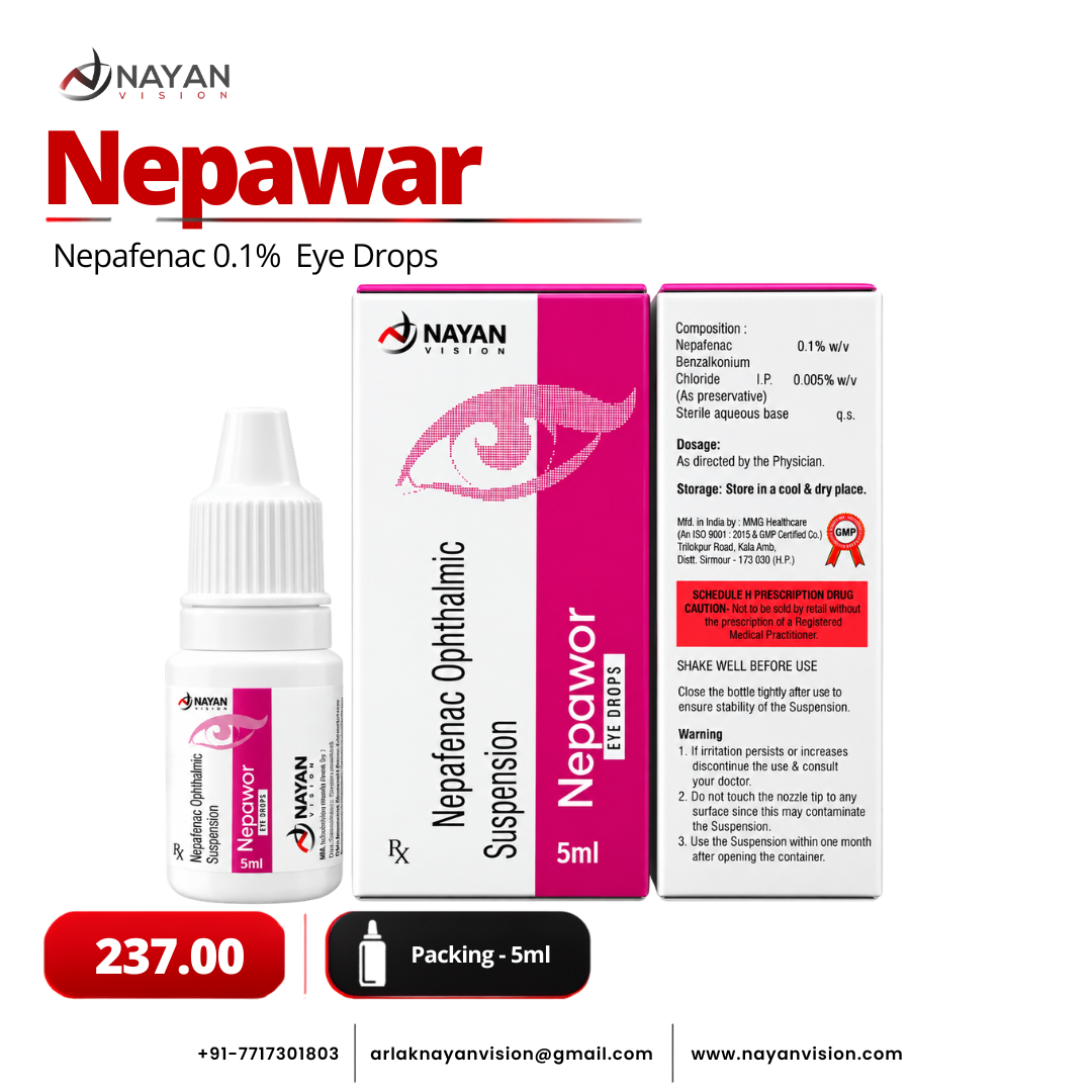 Nepawar Eye Drops | Nepafenac 0.1% Ophthalmic Drops