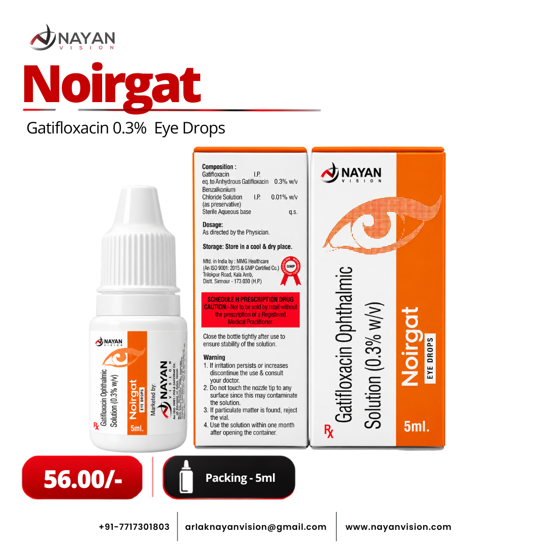Noirgat Eye Drops | Gatifloxacin 0.3% Ophthalmic Drops