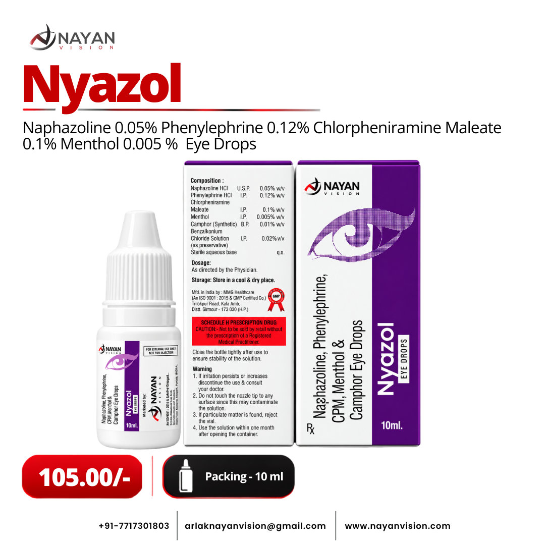 Nyazol Eye Drops | Naphazoline & Chlorpheniramine