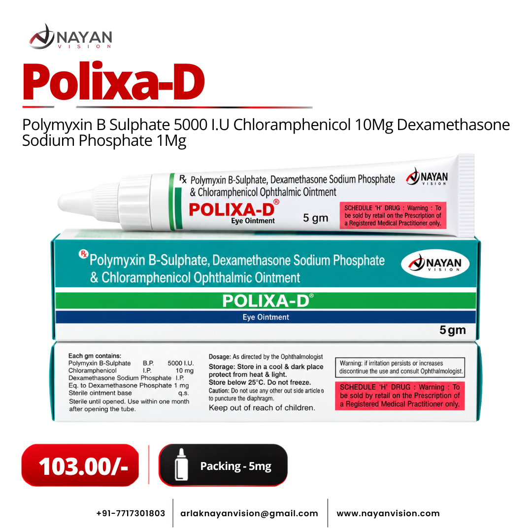 Polixa-D Eye Ointment | Polymyxin B, Chloramphenicol