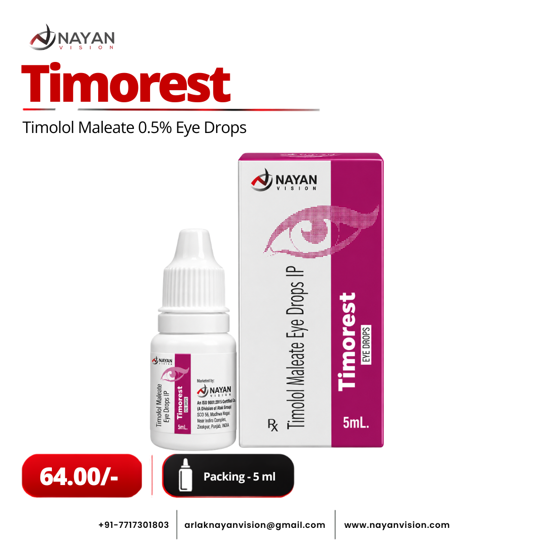Timorest Eye Drops 5ml | Timolol Maleate 0.5% Eye Drops